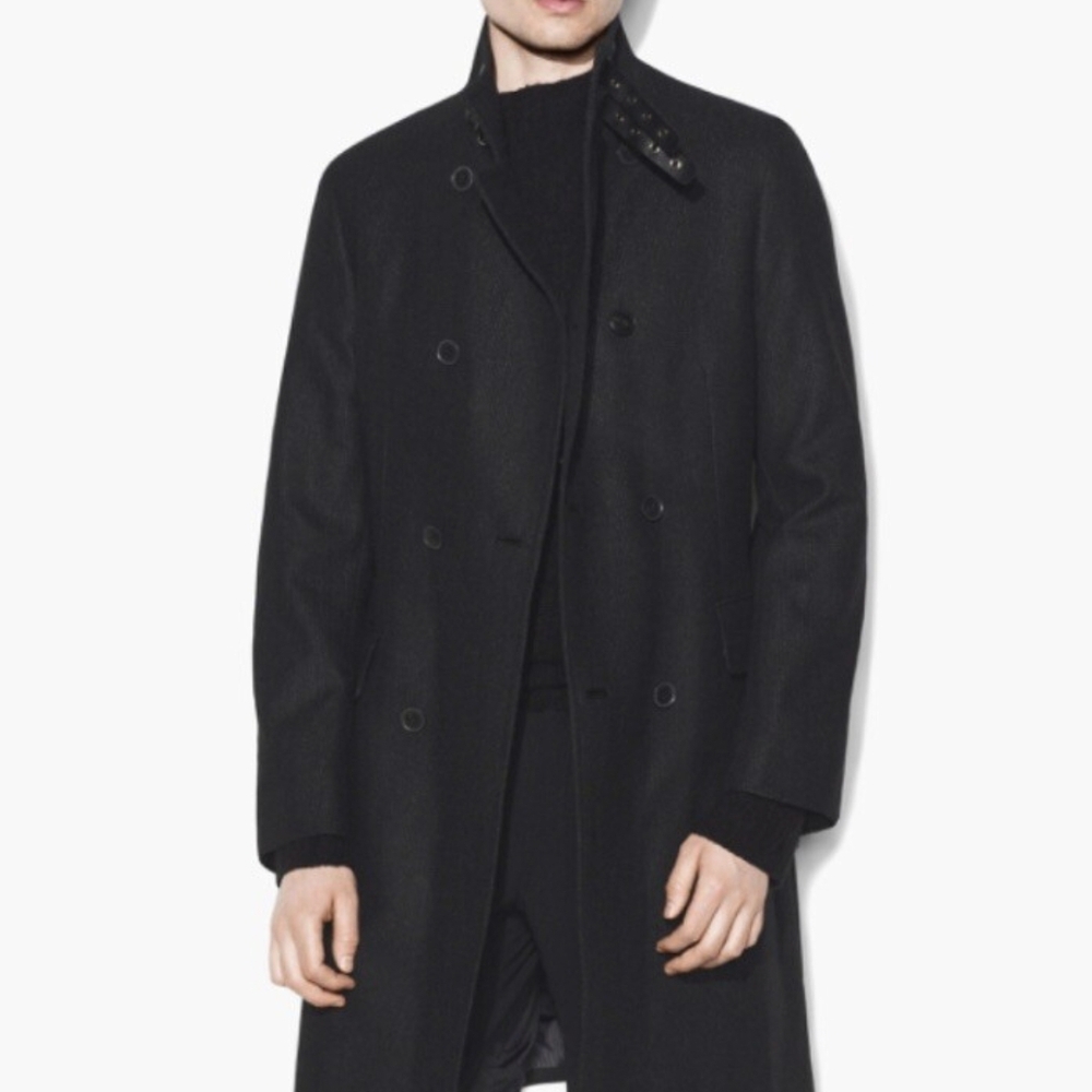 Double-Breasted Charcoal Coat